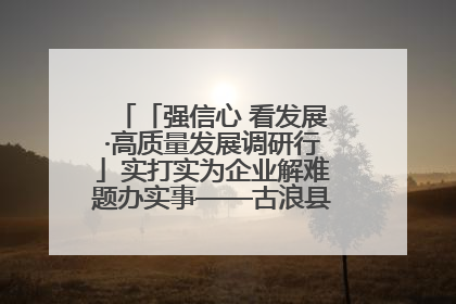 「强信心 看发展·高质量发展调研行」实打实为企业解难题办实事——古浪县优化营商环境助力企业高质量发展见闻